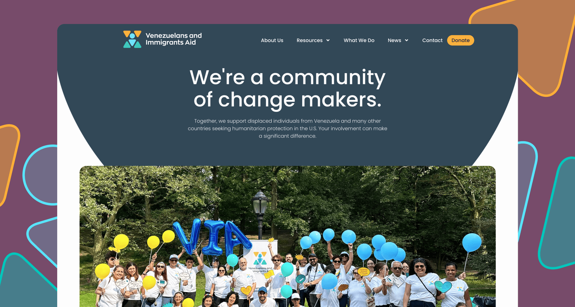 Image showing the hero section of VIA NYC website